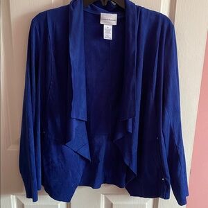 Alfred Dunner Royal Blue Draped Waterfall Jacket
